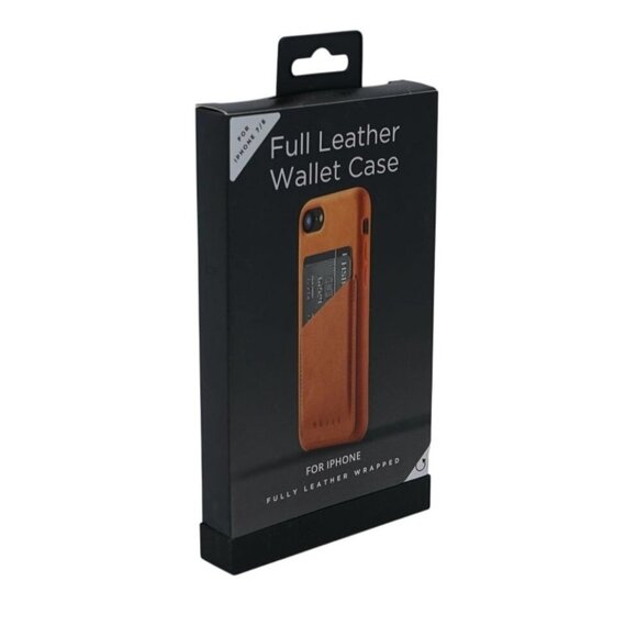 Mujjo Full Leather Wallet Case for iPhone – Tan | Premium Vegetable-Tanned Leath - Picture 4 of 6